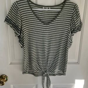 Women’s Green & White Stripe Top. Size XS. Brand New. Never Worn.